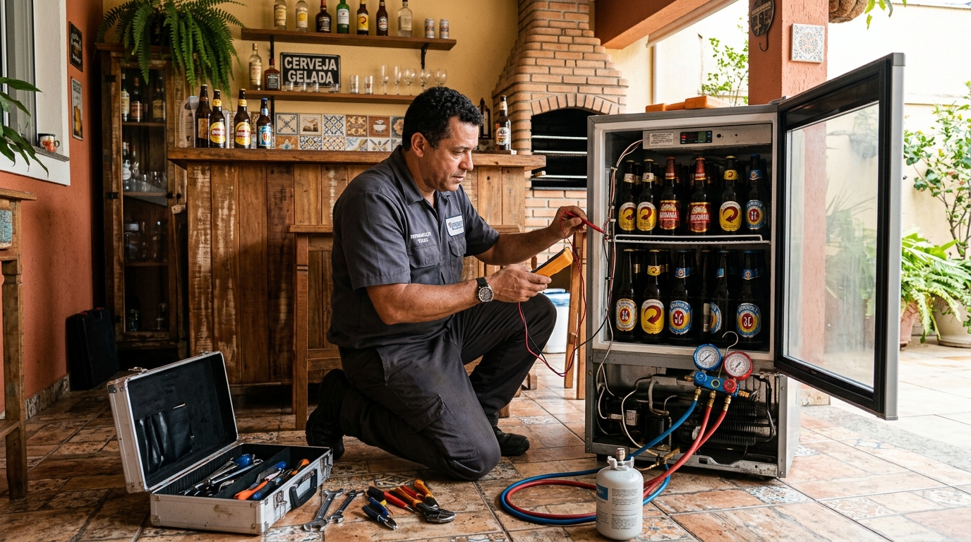 Recarga de gás refrigerante de cervejeira em Viamão‑RS